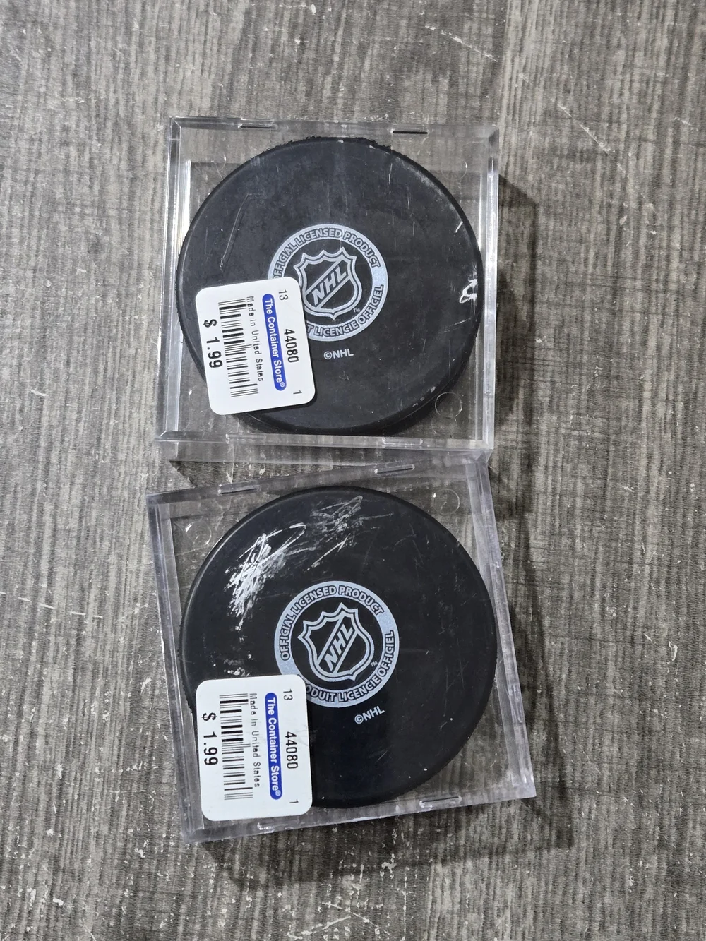Black Chicago Blackhawks Autographed Hockey Pucks (Set of 2) Brian Campbell